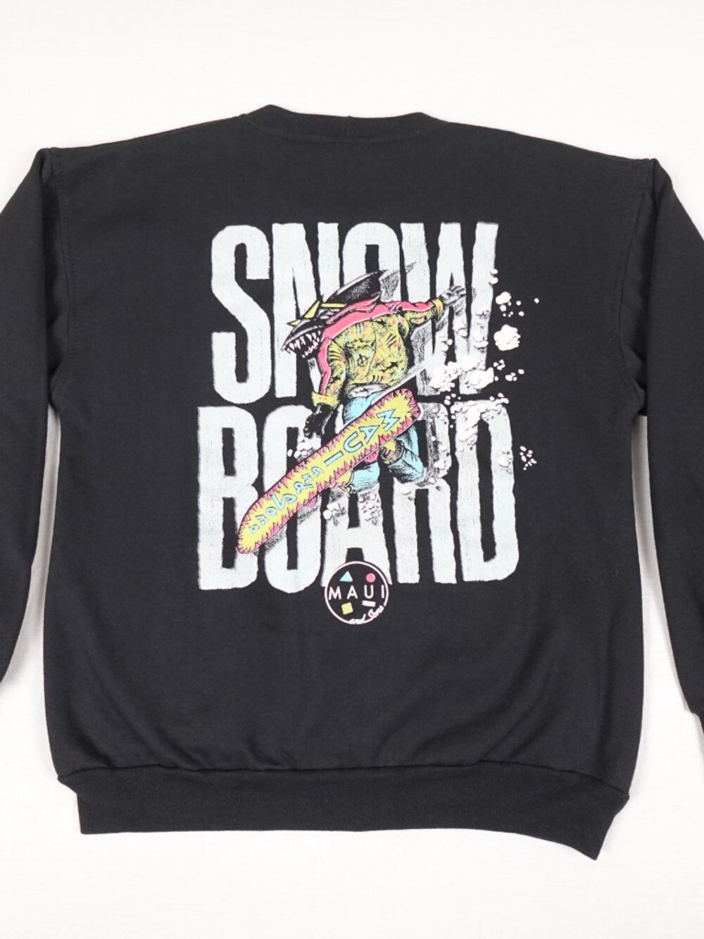 Vintage 90s Maui and Sons Snowboard Puffy Paint Graphic Shirt Adult Small